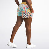 Old Miami Geo Patchwork Running Shorts Running Shorts - Thathoodyshop