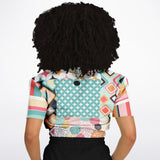 Old Miami Geometric Trefoil Cropped Sweater Cropped Short Sleeve Sweater - Thathoodyshop