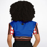Gold Line Blue Cropped Sweater Cropped Sweater - Thathoodyshop