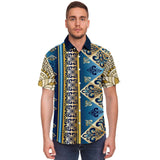 Blue Royale S/S Button Down Shirt Short Sleeve Button Down Shirt - AOP - Thathoodyshop