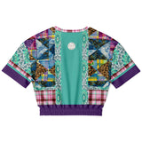 Gypsy Queen Purple Cropped Sweater Cropped Short Sleeve Sweater - Thathoodyshop