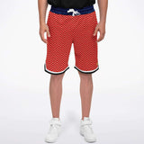Red Par 4 Basketball Shorts Basketball Short Rib - AOP - Thathoodyshop