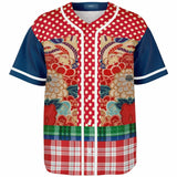 Busan Fleur Plaid Patchwork Button Front Jersey Baseball Jersey - Thathoodyshop