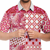 Gypsy Beat Pink Patchwork Short Sleeve Button Down Shirt Short Sleeve Button Down Shirt - Thathoodyshop