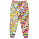 Hello Janis! Yellow Geo Print Unisex Fleece Joggers Fashion Jogger - AOP - Thathoodyshop