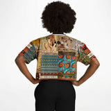 Mother Lode African Print Crop Jersey Cropped Football Jersey - Thathoodyshop
