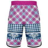 Purple Haze Plaid Basketball Shorts Basketball Shorts - Thathoodyshop