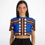Argyle Blue DLX Cropped Sweater Cropped Sweater - Thathoodyshop