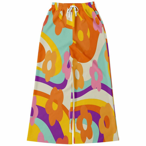 Happy Valley Retro Floral Stretchy Phat Bellbottoms Flare Leg Pants - Thathoodyshop