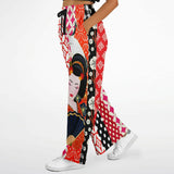 Tokyo Nights Asian Floral Patchwork Stretchy Phat Bellbottoms Wide Leg Pants - Thathoodyshop