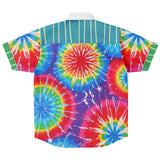 Rainbow Swirl S/S Button Down Shirt Short Sleeve Button Down Shirt - AOP - Thathoodyshop