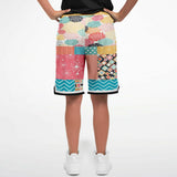 Old Miami Geo Patchwork Basketball Shorts Basketball Shorts - Thathoodyshop