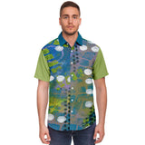 Dragonfly Abstract Print Button Down Shirt Short Sleeve Button Down Shirt - Thathoodyshop