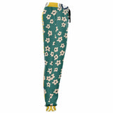 Tallulah Bankhead Yellow Ikat Patchwork Unisex Fleece Joggers Fleece Joggers - Thathoodyshop