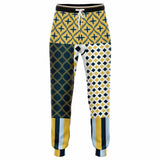 Dauphin Blue Patchwork Unisex Fleece Joggers Fashion Jogger - AOP - Thathoodyshop