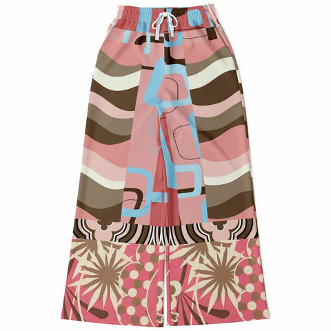 Pink Geo Retro Striped Bellbottoms Bellbottoms - Thathoodyshop