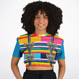 OG San Diego Rainbow Stripe Short Sleeve Cropped Sweater Cropped Short Sleeve Sweater - Thathoodyshop
