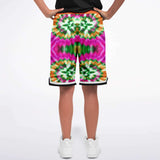 Orange Starburst Basketball Shorts Basketball Short Rib - AOP - Thathoodyshop