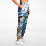 Blue Andalusian Patchwork Unisex Eco-Poly Cargo Sweats Cargo Sweatpants - Thathoodyshop