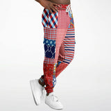 Liberty Bell Floral Stripe Polka Dot Unisex Cargo Sweats Cargo Sweatpants - Thathoodyshop