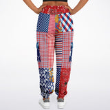 Liberty Bell Floral Stripe Polka Dot Unisex Cargo Sweats Cargo Sweatpants - Thathoodyshop