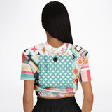 Old Miami Geometric Trefoil Cropped Sweater Cropped Short Sleeve Sweater - Thathoodyshop