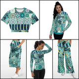 Green Meknes Fashion Rashguard Top Rashguard - Thathoodyshop