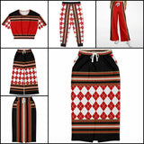 Gold Line Red Flare Leg Joggers Athletic Flare Jogger - AOP - Thathoodyshop