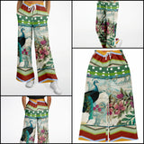 Green Peacock Flare Leg Joggers Flare Joggers - Thathoodyshop