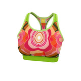 Abstract Cabbage Rose Unpadded Sports Bra Sports Bra - Thathoodyshop