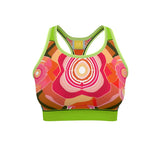 Abstract Cabbage Rose Unpadded Sports Bra Sports Bra - Thathoodyshop