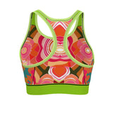Abstract Cabbage Rose Unpadded Sports Bra Sports Bra - Thathoodyshop