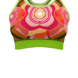 Abstract Cabbage Rose Unpadded Sports Bra Sports Bra - Thathoodyshop