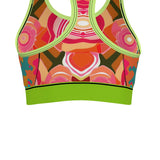 Abstract Cabbage Rose Unpadded Sports Bra Sports Bra - Thathoodyshop