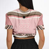 Pink Geo Zebra Cropped Sweater Cropped Short Sleeve Sweater - Thathoodyshop