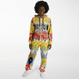 Tallulah Bankhead Floral Patchwork Unisex Fleece Romper Jumpsuit - Thathoodyshop