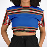 Gold Line Blue Cropped Sweater Cropped Sweater - Thathoodyshop