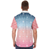 Pink Glacier S/S Button Down Shirt Short Sleeve Button Down Shirt - AOP - Thathoodyshop