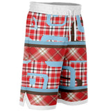 Red Pacific Palisades Plaid Basketball Shorts Basketball Shorts - Thathoodyshop