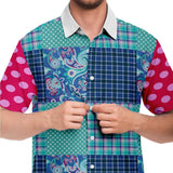 Cerulean Plaid Button Down Shirt Short Sleeve Button Down Shirt - Thathoodyshop