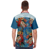 Blue Cabbage S/S Button Down Shirt Short Sleeve Button Down Shirt - AOP - Thathoodyshop