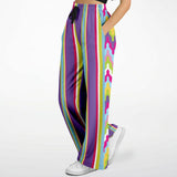 Groovy Purple Calypso Stretchy Phat Bellbottoms Flare Joggers - Thathoodyshop