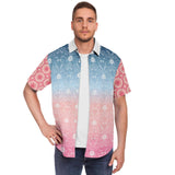 Pink Glacier S/S Button Down Shirt Short Sleeve Button Down Shirt - AOP - Thathoodyshop