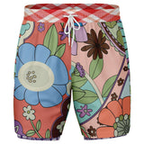 Serendipity Peach Floral Compression Activity Shorts Athletic Shorts - Thathoodyshop