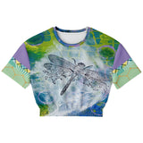 Dragonfly Cropped Fleece Sweater Cropped Short Sleeve Sweater - Thathoodyshop