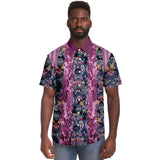 Purple Jamboree Striped Short Sleeve Button Down Shirt Short Sleeve Button Down Shirt - Thathoodyshop