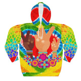 Peace, Love & Tiedye Unisex Pullover Hoodie All Over Prints - Thathoodyshop