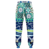Mykonos Peacock Tile Patchwork Print Joggers Joggers - Thathoodyshop
