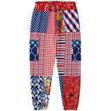 Liberty Bell Floral Stripe Polka Dot Unisex Cargo Sweats Cargo Sweatpants - Thathoodyshop