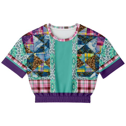 Gypsy Queen Purple Cropped Sweater Cropped Short Sleeve Sweater - Thathoodyshop